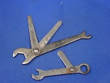 2 Vintage Spark Plug Wrench with Plug Gap and Distributor Gap 7/16" & 1/4"