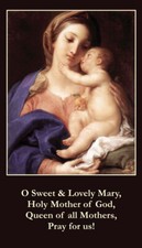 Mother's Day LAMINATED Prayer Card with Mary, 5-pack, Plus Two Free Bonus Cards