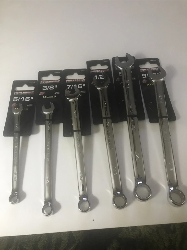Powerbuilt 6 Piece SAE Long Pattern Combination Wrench Set - 640476 - Image 4 of 4