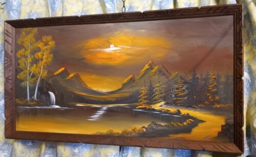 Original SIGNED Burnette PLETAN Painting World's Fastest Artist Landscape 1977 - Picture 2 of 20