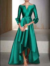 Elegant Satin Mother of the Bride Dress Satin Green Formal Party Gown Pleats