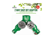 Two Way Shut Off Adaptor Hose Garden Splitter 2 Streams Gardening Hosepipe Aid