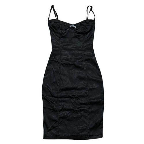 Wheels & Dollbaby Women's Sizes US 4, AU 8, Black Midi Satan Dress