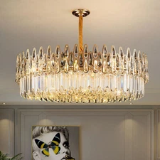 LUVODI Luxury Crystal Chandelier Kitchen Ceiling Pendant Light Raindrop Crystals