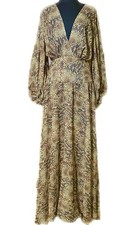 Alitza Garcia Maxi Dress Long Sleeve Flowing Sexy Columbian Designer Size 8 READ