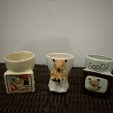 Vintage Keele Street Pottery Sooty Egg Cups x 3 Concessions 743610
