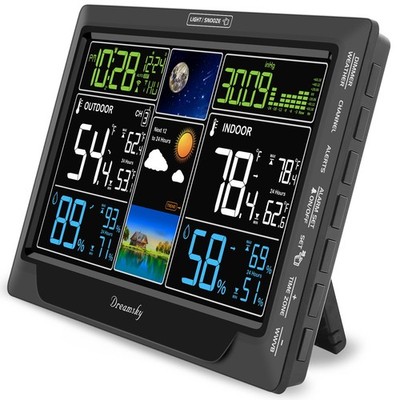 Weather Station Indoor Outdoor Thermometer Wireless with Digital Atomic Clock...