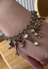Vintage Jewelcraft Creation Gold/Silver Tone Charm Bracelet