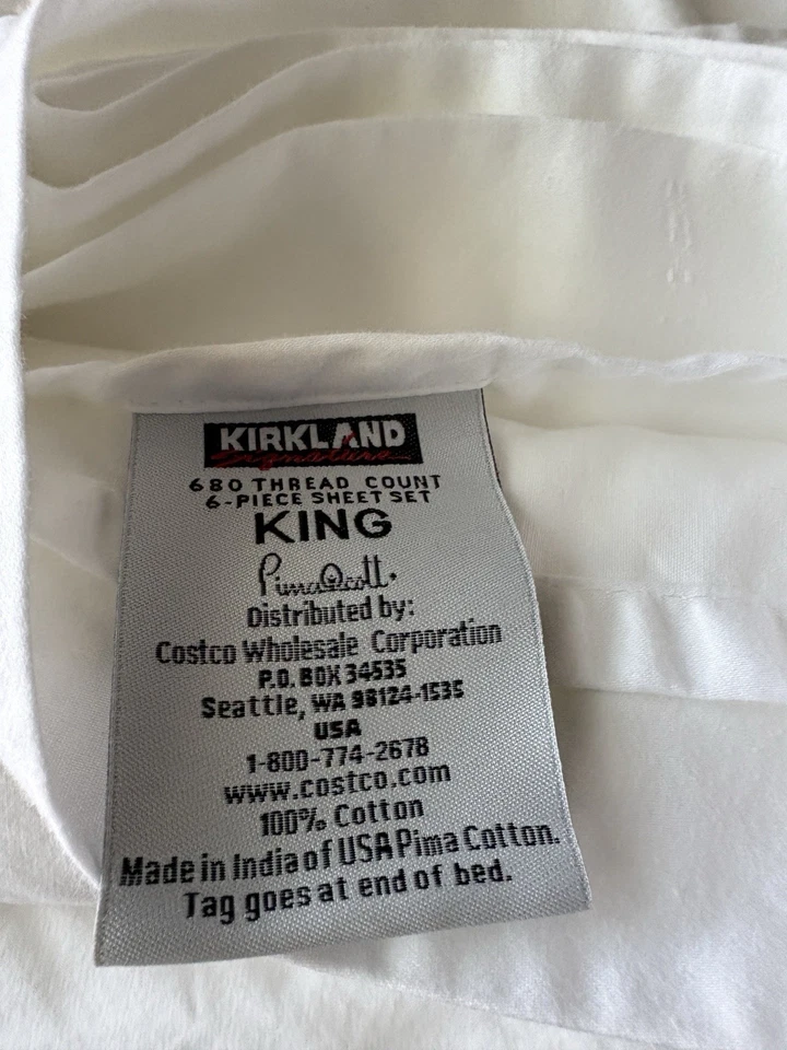 KIRKLAND SIGNATURE 6-PIECE 680 THREAD COUNT KING SIZE SHEET SET IVORY - Image 2 of 3