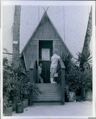 1963 Miami Children Hut Plants Architecture Historic Original Vintage Photo 8x10