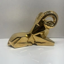 Vintage  Jaru  Art Pottery 70’s California - Retro Large Cubic Gold Ram