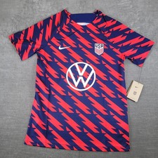 Nike US Soccer Mens Training Jersey Blue Red Geometric Size Med NEW