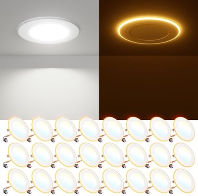 4 Inch LED Can Lights with Night Light 5CCT 700LM Dimmable DLB01-D407T-700 120
