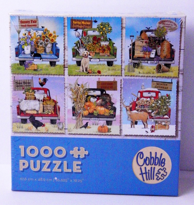 Cobble Hill 1000 Piece Jigsaw Puzzle Farmer's Market Trucks 27" X 20" Sealed