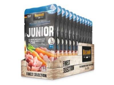 BELCANDO Junior Huhn Karotte Nassfutter Welpen Welpenfutter Juniorfutter 12x125g