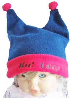 Mütze Bommelmütze Zipfelmütze ''Kid Loop'' marineblau rot Fleece AWG Gr. 50