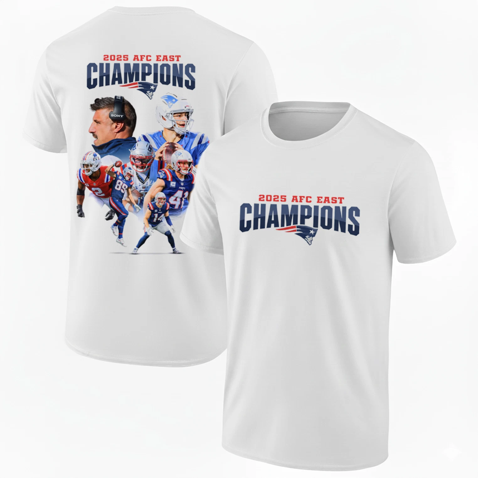 New England Patriots 2025 AFC East Division Champions Two Tshirt