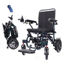 Lightweight Foldable Electric Wheelchair, Bluetooth Remote, 20 Miles Long Range