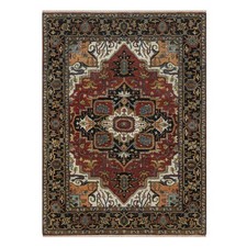 5'1"x7' Red Hand Knotted Wool Rug Antiqued Fine Heris Revival Soft Pile 92047