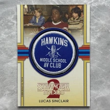 2019 Stranger Things Season 2 Lucas Sinclair Hawkins AV Club Patch Card CP-LAV
