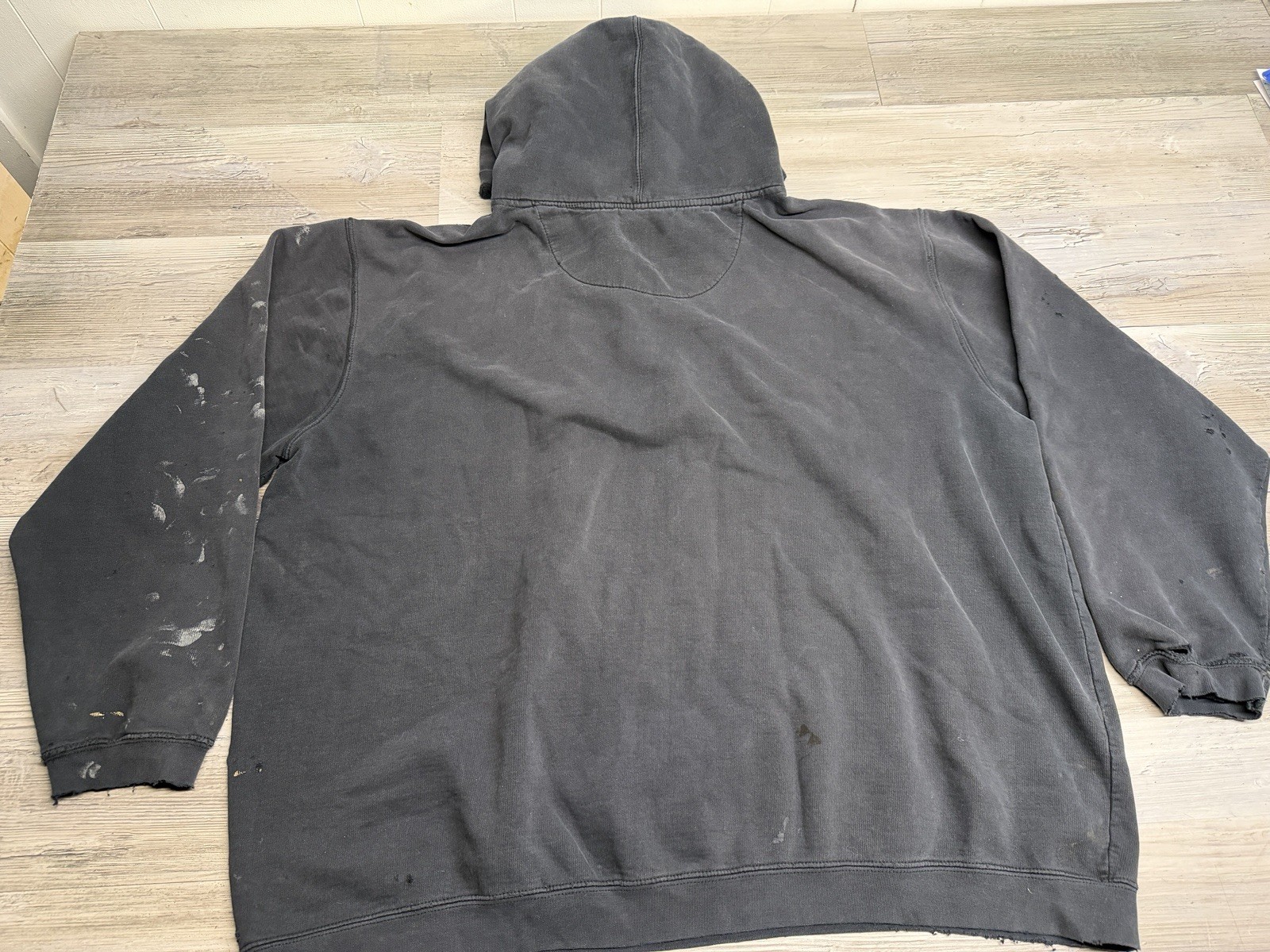 Dickies Thrashed Faded Black Pullover Hoodie Mens Size 2XL Embroidered Logo image 2
