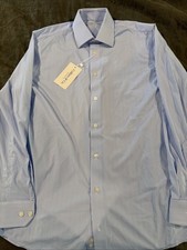 NWT Collars  Co Apex Performance Dress Shirt Small Blue/white Stripe 119