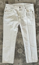 Levis 501 Original Fit Jeans Straight Leg Button Fly 100 Cotton WHITE 36 X 32