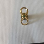 Signed HC Hattie Carnegie Gold Tone Faux Emerald Infinity Pin Lapel Brooch 48 — photo 1