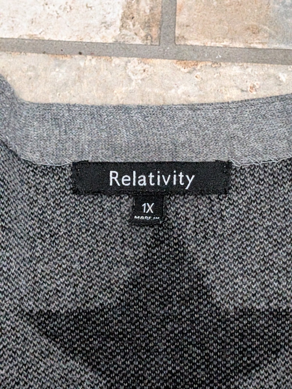 Relativity Gray Star Pattern Open Front Cardigan … - image 2