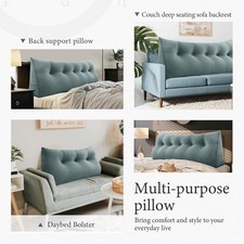 ZZZLUTION Triangle Reading Headboard Wedge Pillow Backrest Cushion Grey