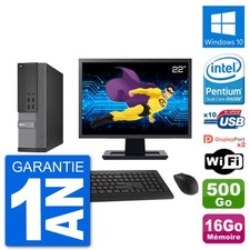 PC Dell 7020 SFF Ecran 22" G3220 RAM 16Go Disque Dur 500Go Windows 10 Wifi