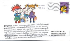 US ART COVER EXCHANGE ACE "RUGRATS" CARTOON CHARACTERS ON CACHET AND STAMP