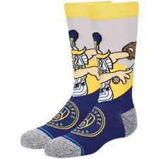 Stance Kids Navy Blue Crew Nylon MLB Milwaukee Brewers Mascot Casual Socks Sz L