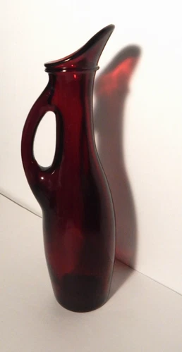 Vintage Anchor Hocking Royal Ruby Red Glass Cruet Pitcher 7 3/4"