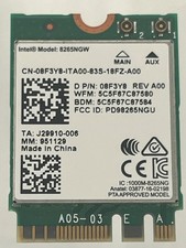 Intel Dual Band Wireless-AC 8265 Card Bluetooth 4.2 Wi-Fi 5 08F3Y8
