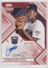2018 Panini Elite Extra Edition Red 38/100 Christian Little #15U-CL Auto a3i