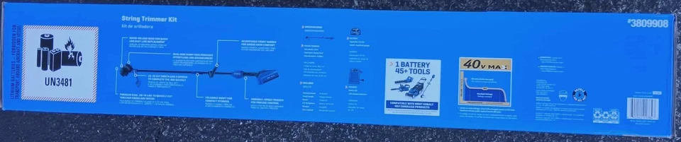 Kobalt 40-volt Max 15-in String Trimmer KST 1040A-03 Battery Charger NEW - Image 2 of 3