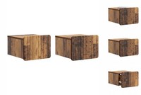 Nachttisch HäNgend 2Er Set Nachtschrank Altholz 33X34,5X24 Cm