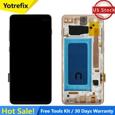 For Samsung S10 Plus G975 LCD Screen Replacement W/ Frame Display US Stock Gold