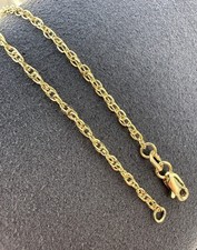 7” 10K Solid Gold Cable Chain Bracelet 1.5mm, Italy, Jewelry