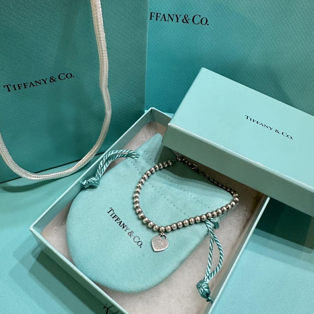 Tiffany Blue Heart Tag Beaded Bracelet Pre-Owned