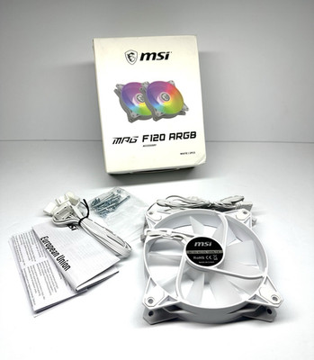 MSI MPG F120 ARGB White 120mm RGB PC Case Fan 4-Pin PWM 1200RPM