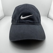 Nike Heritage86 Baseball Cap Child One Size Black Good Embroidered Swoosh Hat