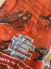 Eric Emanuel Matty Boy Orange Mesh Graphic Print Sweat Shorts Men's M