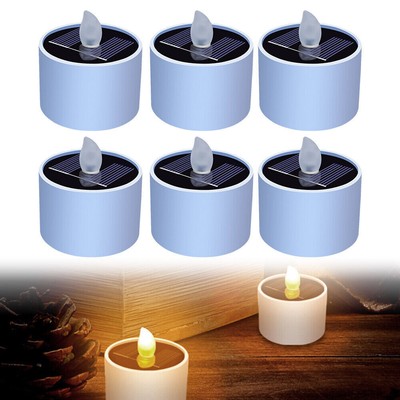 Solar Teelichter Wasserdicht Flammenlos LED Kerze für Garten Camping Wohndeko