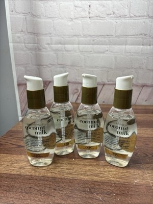 4 Pack ~Ogx Coconut Milk Anti Breakage Hair Serum 4 Fl Oz Nourishing Treatment