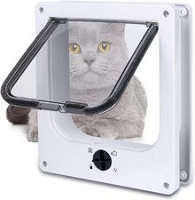 Cat Flap Door for Interior Exterior Weatherproof Pet Door 4 Way Locking Pet