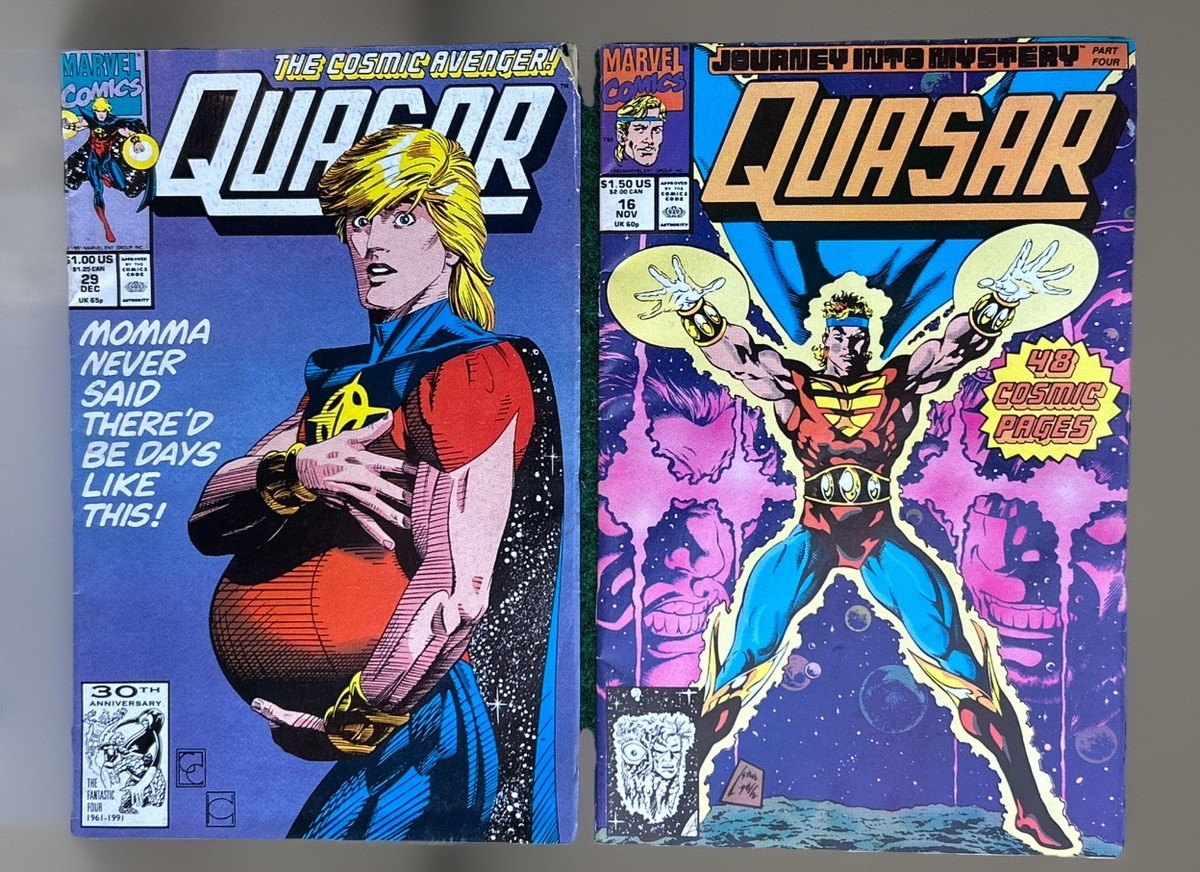 2x Quasar 29 & 16 Marvel 1990/91 NM Greg Capullo Demi Moore Vanity