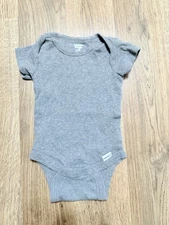 Gerber Organic Onesie, Infants Baby Size 0-3M, Gray, Short Sleeve