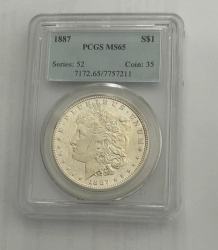 1887 $1 PCGS MS 65 Morgan Silver Dollar 67aL